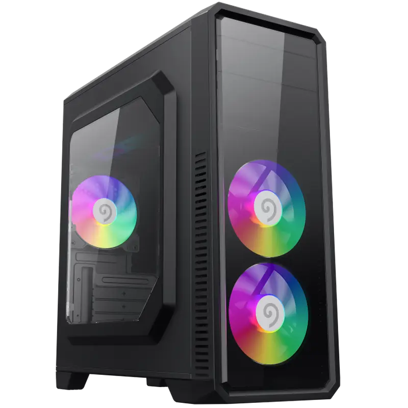 Case ATX GAMEMAX G561-BK, w/o PSU, 0.5mm, 3x120mm FRGB fans, Transparent panel, 1xUSB3.0, 2xUSB2.0