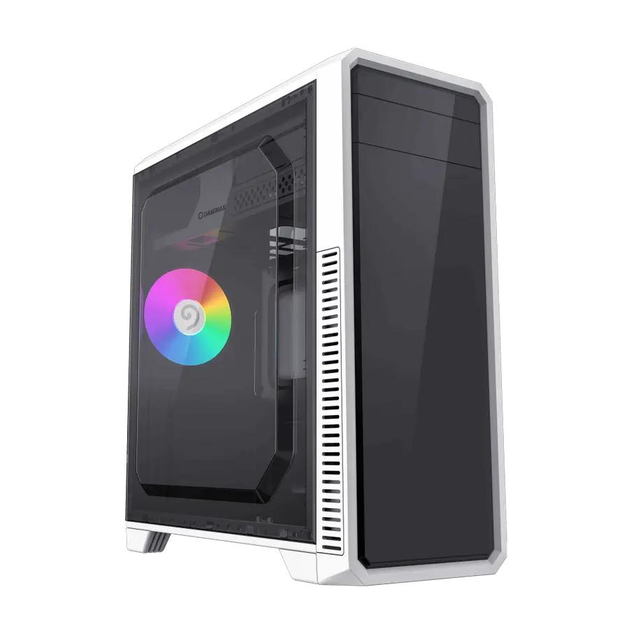 Case ATX GAMEMAX G561E-WH, w/o PSU, 0.5mm, 1x120mm FRGB fans, Transparent panel, 1xUSB3.0, 2xUSB2.0