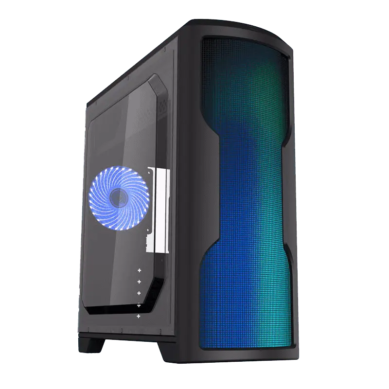 Case ATX GAMEMAX G562-RGB, w/o PSU, 0,5mm, 1x120mm FRGB, 75 RGB LED Front Panel, Transparent panel