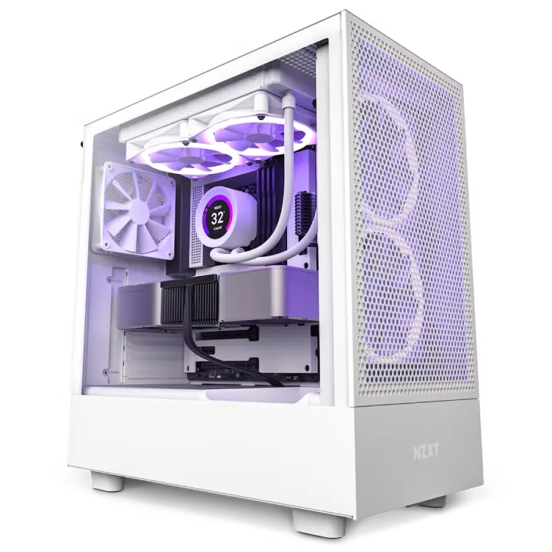 Case ATX NZXT H5 Flow, 2x120mm, Front Mesh, Tempered Glass, Dust Filter, 1xUSB 3.2, 1xUSB-C, 1x3.5"