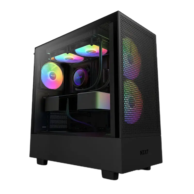 Case ATX NZXT H5 Flow RGB, 2x140mm RGB & 2x120mm, Front Mesh, Tempered Glass, Dust Filter, 1xUSB 3.2