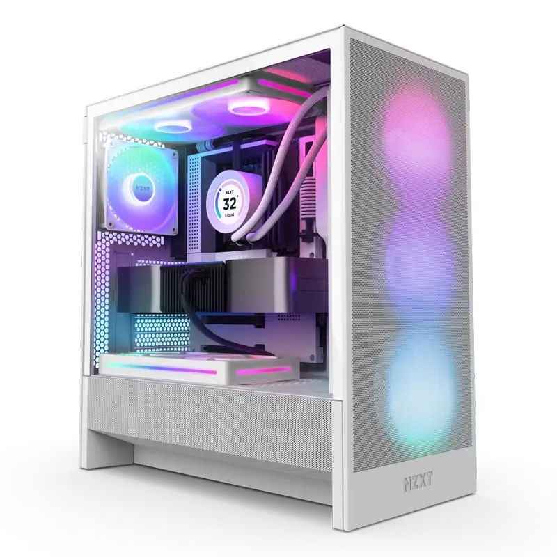 Case ATX NZXT H5 Flow RGB (2024), 1x360mm RGB & 1x120mm, Front&Top Mesh, Tempered Glass, Dust Filter