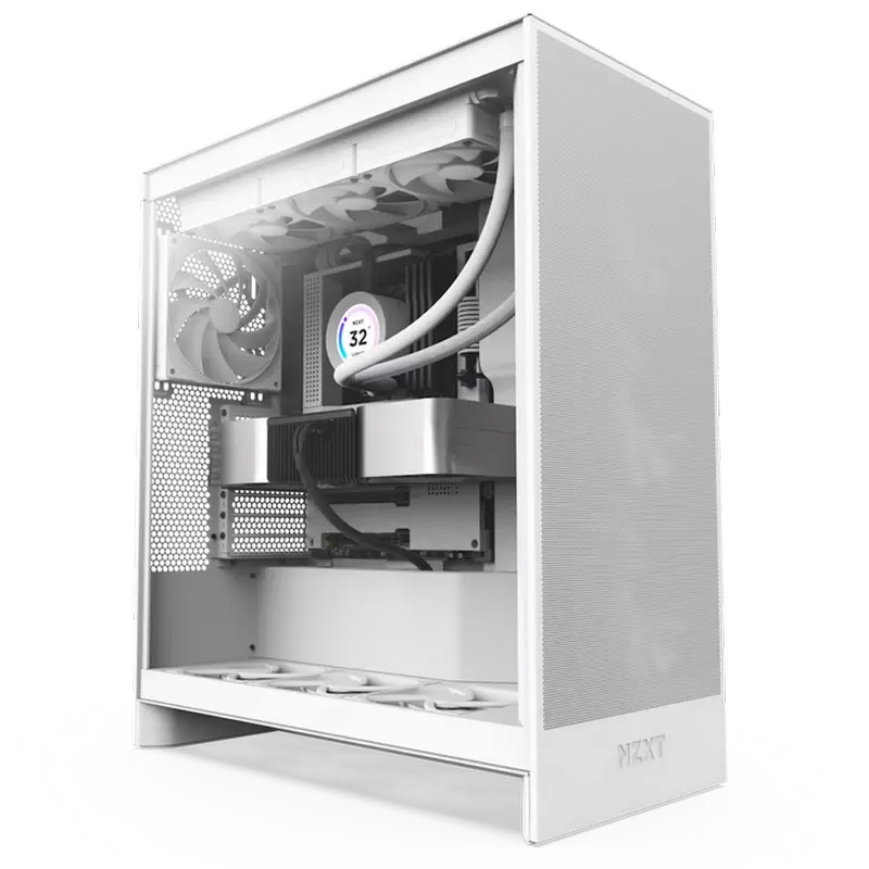Case ATX NZXT H7 Flow (2024), 3x120mm, Mesh Front, Tempered Glassr, 2xUSB 3.2, 1xUSB-C, 2x3.5", (2+2