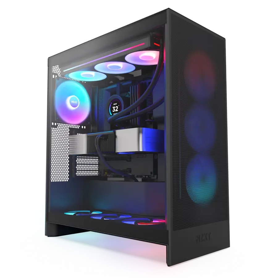 Case ATX NZXT H7 Flow RGB (2024), 1x360mm RGB, Front&Top Mesh, Tempered Glass, Dust Filter, 2xUSB 3.