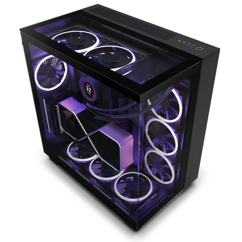 Case ATX NZXT H9 Elite, 3x120mm RGB & 1x120mm, RGB Hub, Dual-Chamber, Front&Side&Top Tempered Glass