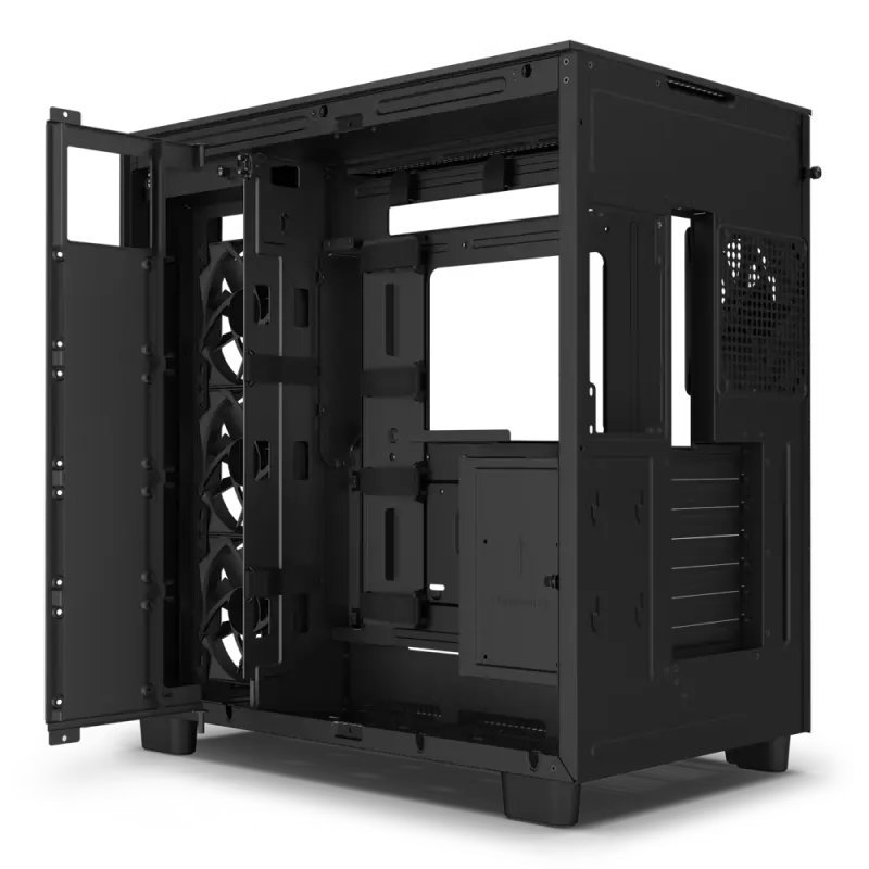Case ATX NZXT H9 Flow, 4x120mm, Dual-Chamber, Front&Side Tempered Glass, Dust Filter, 2xUSB 3.2, 1xU