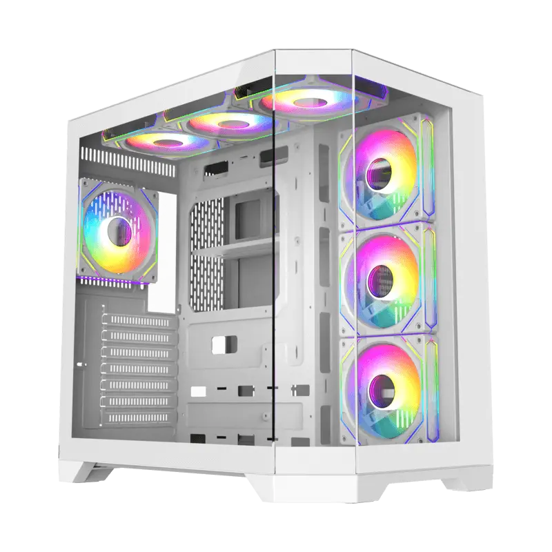Case ATX GAMEMAX HYPE-A, w/o PSU, 0.5mm, 4x120mm ARGB fans, ARGB Hub, Front&Side Tempered Glass, D