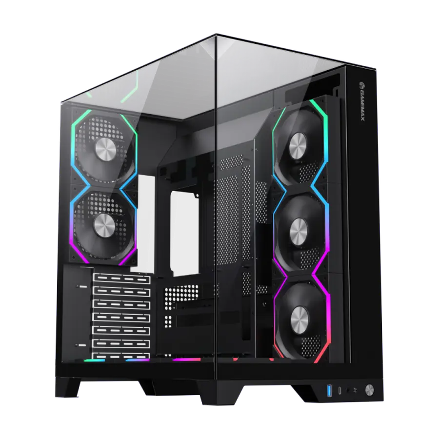 Case ATX GAMEMAX Infinity Pro, w/o PSU, 08/1.0mm, 5x120mm ARGB fans, Front&Side&Top Tempered Glass