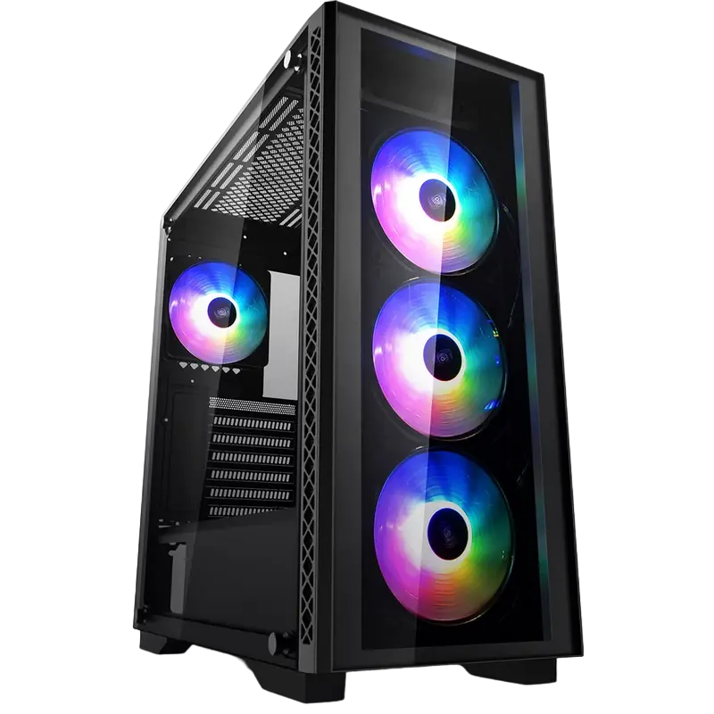 Case ATX Deepcool MATREXX 50 ADD-RGB 4F, w/o PSU, 4x120mm ARGB, 2xUSB2.0, USB3.0, Front & Side Tempe