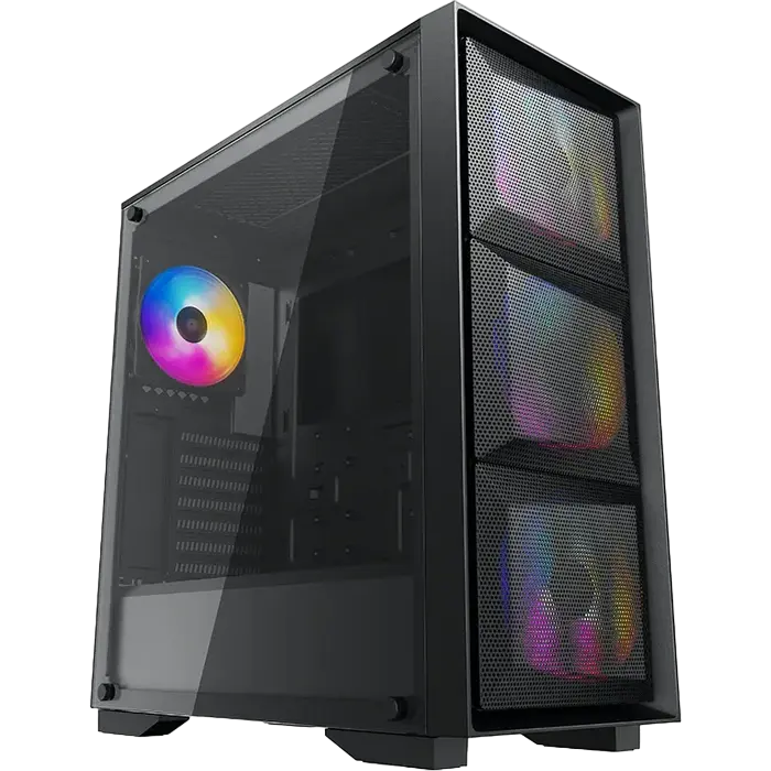 Case ATX Deepcool MATREXX 50 MESH 4FS, w/o PSU, 4x120mm RGB, 2xUSB2.0, USB3.0, Front Mesh, Tempered