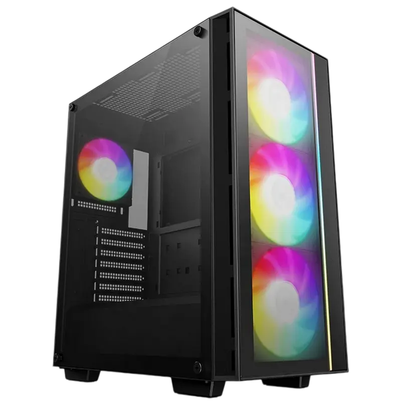 Case ATX Deepcool MATREXX 55 v4, w/o PSU, 3x140mm & 1x120mm ARGB fans, 2xUSB3.0, Front & Side Temper