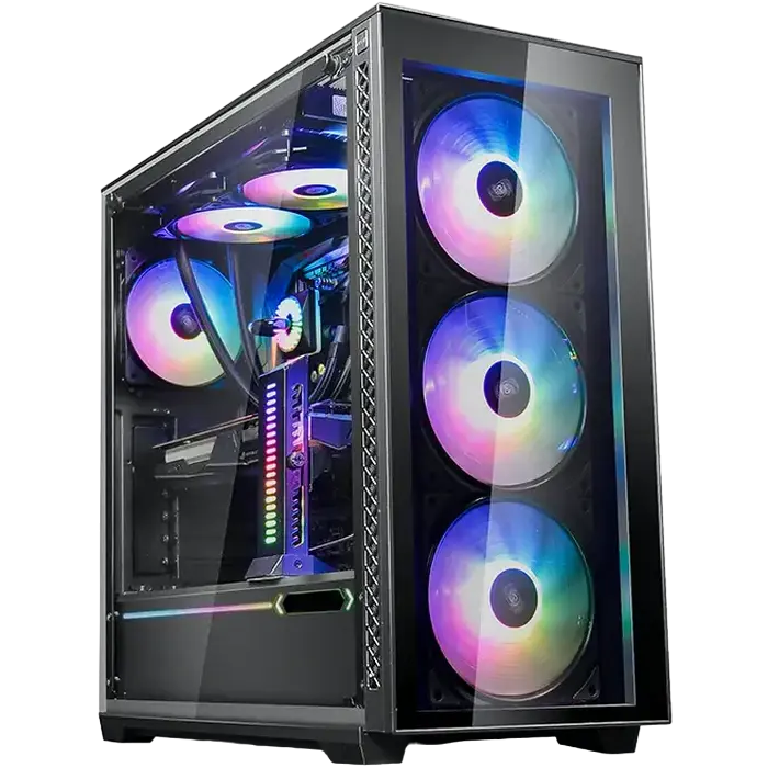 Case ATX Deepcool MATREXX 70 ADD-RGB 3F, w/o PSU, 4x 120mm fans (3x RGB+1x Black), TG, USB3.0, Black