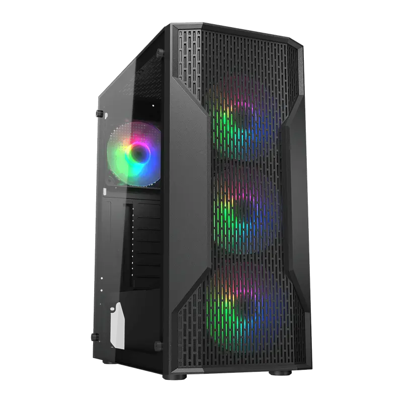 Case ATX Cougar MX110 RGB w/o PSU 3x120front 1x120rear RGB fixed Tempered Glass 1xUSB3.0 1xUSB2.0 2x