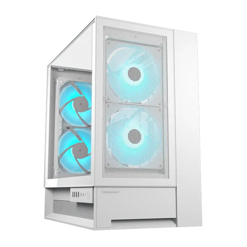 Case ATX Cougar OmnyX White w/o PSU 2x160front 2x160rear PWM ARGB fans Glass: Top & Side, RGB Hub 4x