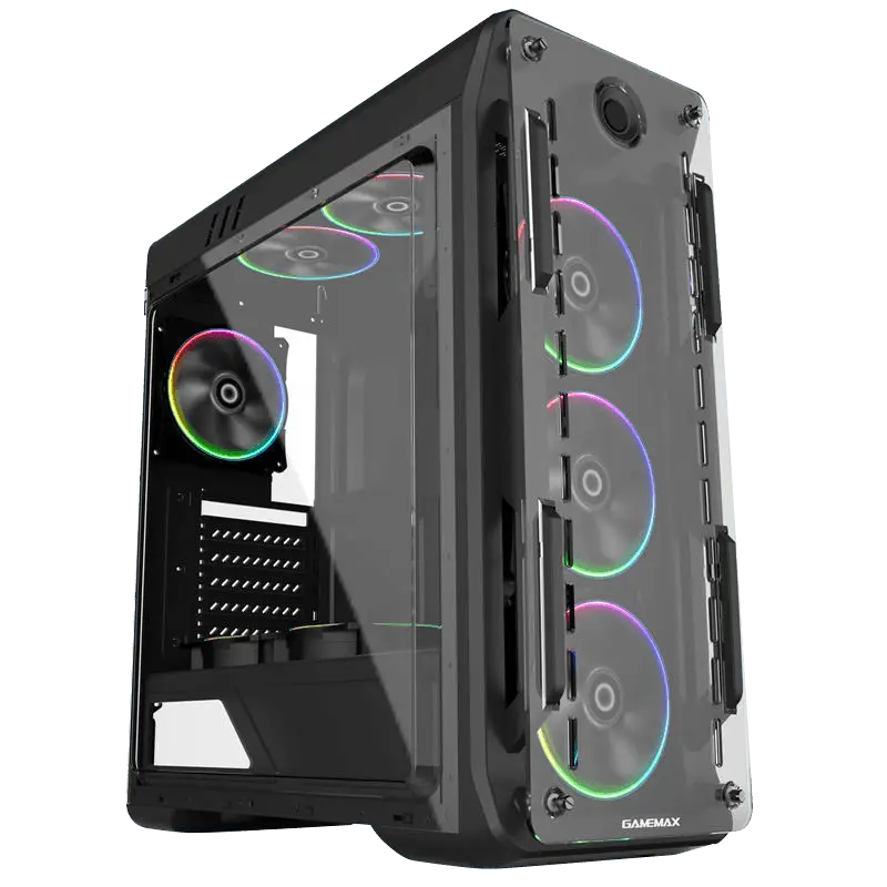 Case ATX GAMEMAX Optical, w/o PSU, 0.5mm, 4x120mm ARGB, Fan controller, Front&Side Transparent panel