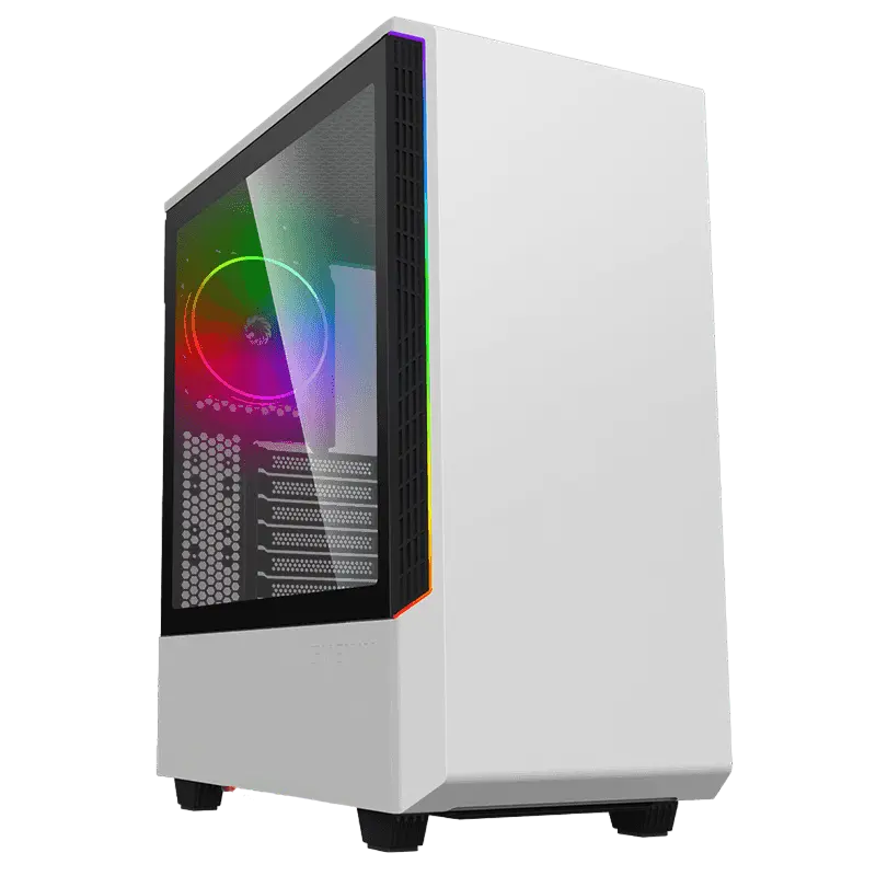 Case ATX GAMEMAX Panda, w/o PSU, 0.8/0.6mm, 1x120mm ARGB fan, 3xARGB LED strip, PWM/Rainbow HUB, Tem