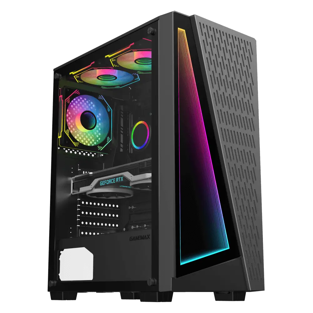 Case ATX GAMEMAX Prism, w/o PSU, 0.5mm, 3x120mm ARGB, Front Infinity Space Mirror, Tempered glass, D