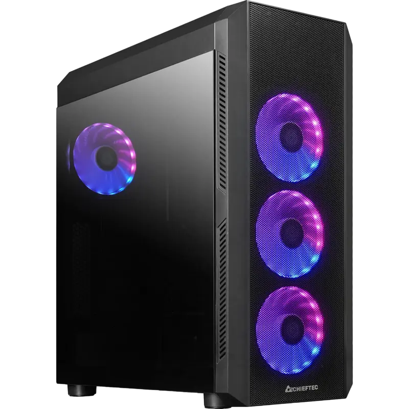 Case ATX Chieftec SCORPION 4, w/o PSU, 0,6mm, 4x120mm ARGB, Front Mesh, Tempered Glass, 2xUSB3.0, 1x