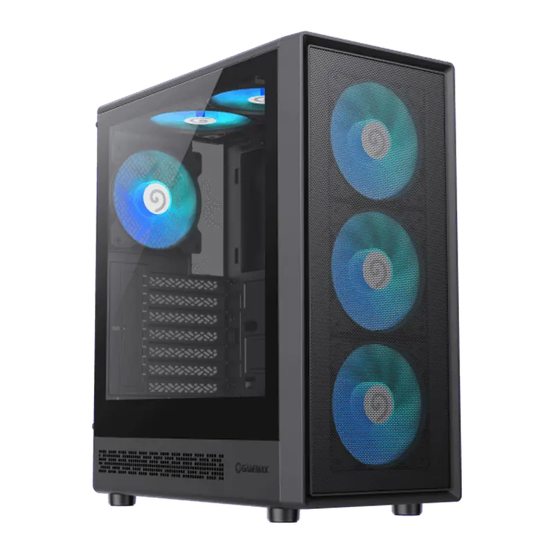 Case ATX GAMEMAX Storm 2 AB, w/o PSU, 0.4mm, 6x120mm ARGB fans, Front Mesh, Tempered Glass, 1xUSB-C
