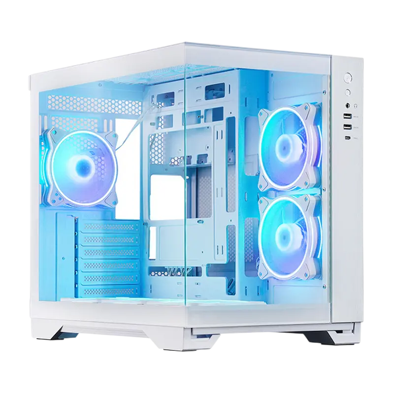 Case ATX Chieftec Visio, w/o PSU, 0,65/0.9mm, 6x120mm ARGB, Front&Side Tempered Glass, Dual-chamber