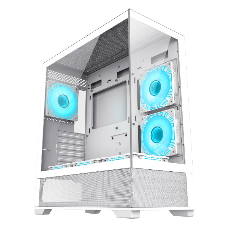 Case ATX GAMEMAX Vista AW, w/o PSU, 0.6mm, 6x120mm ARGB, ARGB Hub, RC, Front&Side Tempered Glass, 1x