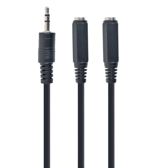 Audio spliter cable 0.1m 3.5mm 3pin plug to 3.5 mm stereo + mic sockets, Cablexpert CCA-415-0.1M