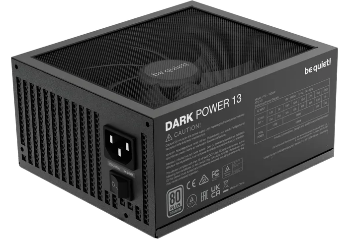 be quiet! be quiet! Dark Power 13 1000W 80+ Titanium (BN335), vedere laterală