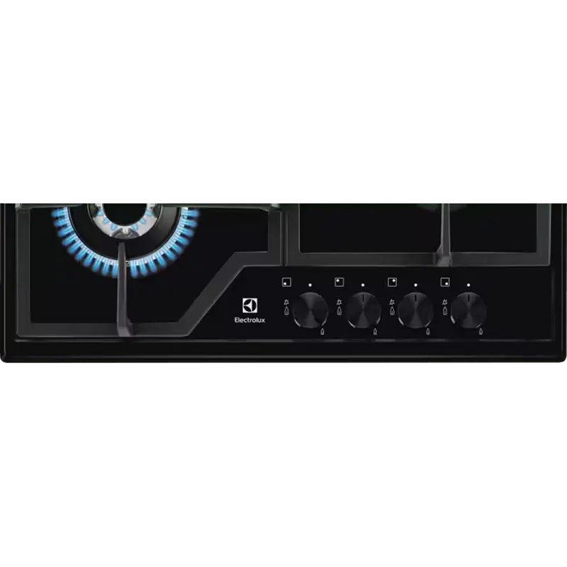 Plită încorporabilă pe gaz Electrolux KGS6436K cu 4 arzătoare, vedere posterioară