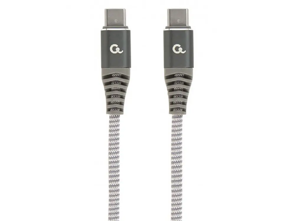 Blister Type-C/Type-C, CM/CM, 1.5 m, 60W charging power,Cablexpert Cotton Braided Spacegrey/White