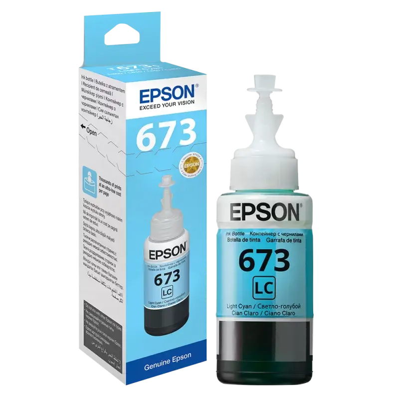 Cerneala Epson 673 C13T67354A Light Cyan, 70 ml, vedere laterală