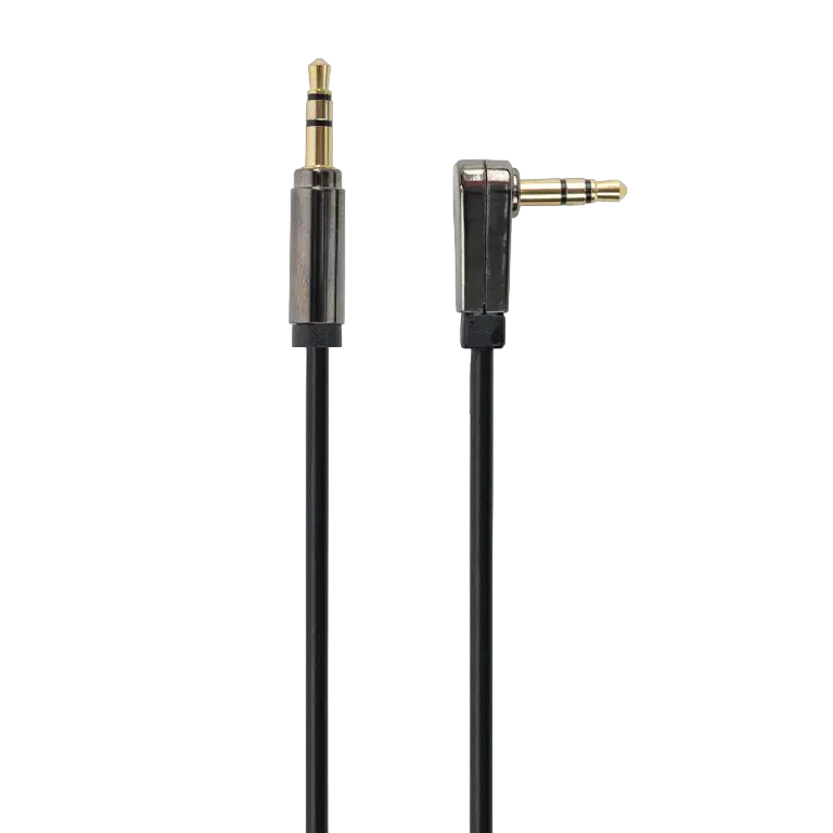 Cable 3.5mm jack - 3.5mm jack 90°, 1.0m, 3pin, Cablexpert, Gold connectors, CCAP-444L-1M