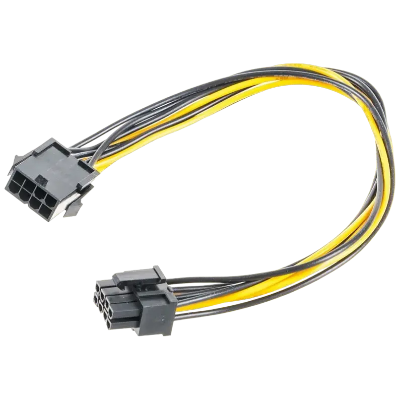 Cable, CC-PSU-84 ATX Internal 6+2 pin PCI express power extension cable, 0.3 m, Cablexpert