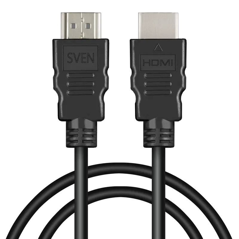 Cable HDMI to HDMI 1.8m SVEN (V2.0), 4K/60 pfs, Full HD&3D/120pfs, Ethernet,19pin-19pin, Black