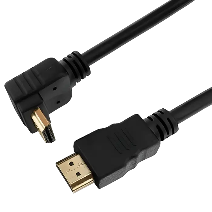 Cable HDMI to HDMI90° 1.8m Cablexpert male-male90°, V1.4, Black, CC-HDMI490-10, One jakc bent 90°
