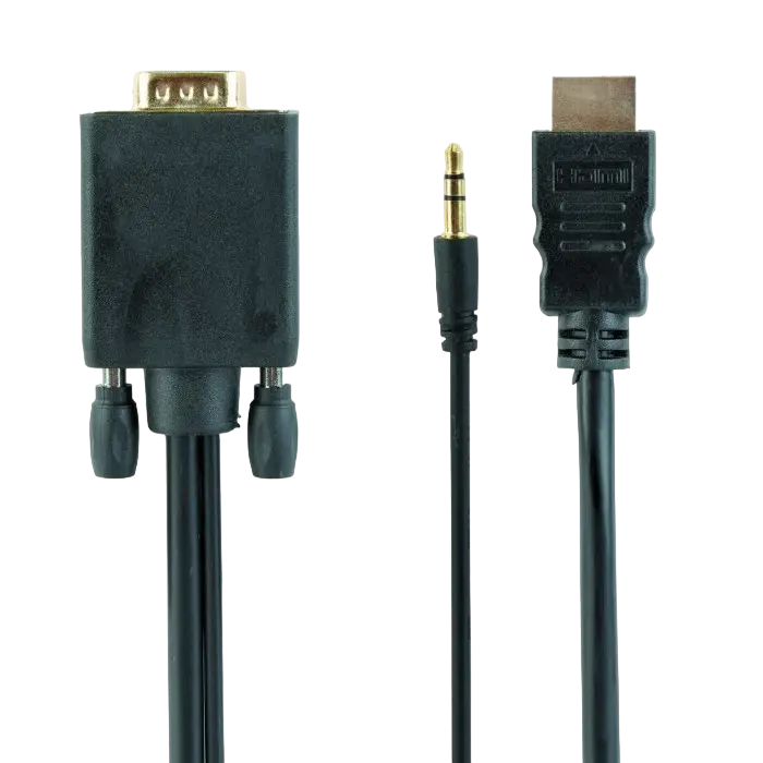 Cable HDMI to VGA+3.5mm jack 1.8m Cablexpert male-male, V1.4, Black, A-HDMI-VGA-03-6