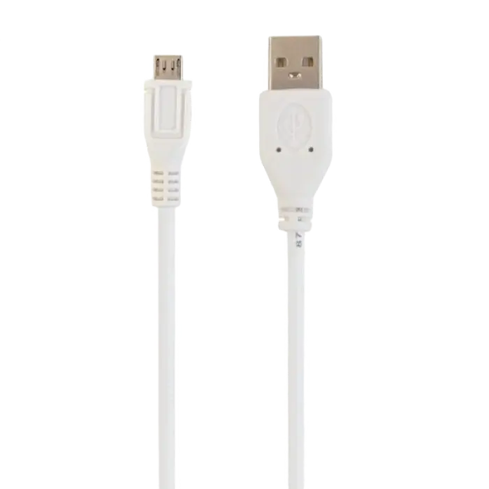 Cable Micro USB2.0, Micro B - AM, 0.5 m, Cablexpert, WHITE, CCP-mUSB2-AMBM-W-0.5M