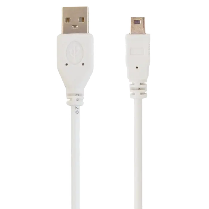 Cable Mini USB2.0, Mini B - AM, 0.9 m, WHITE, Cablexpert, CC-USB2-AM5P-3