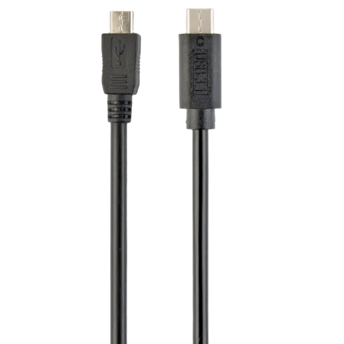 Cable Type-C/microUSB2.0, CM/BM, 1.0 m, Cablexpert, Black, CCP-USB2-mBMCM-1M