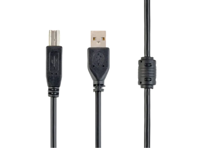 Cable USB, AM/BM, 1.5 m, Retail pack, Cablexpert, Black, CCFB-USB2-AMBM-1.5M