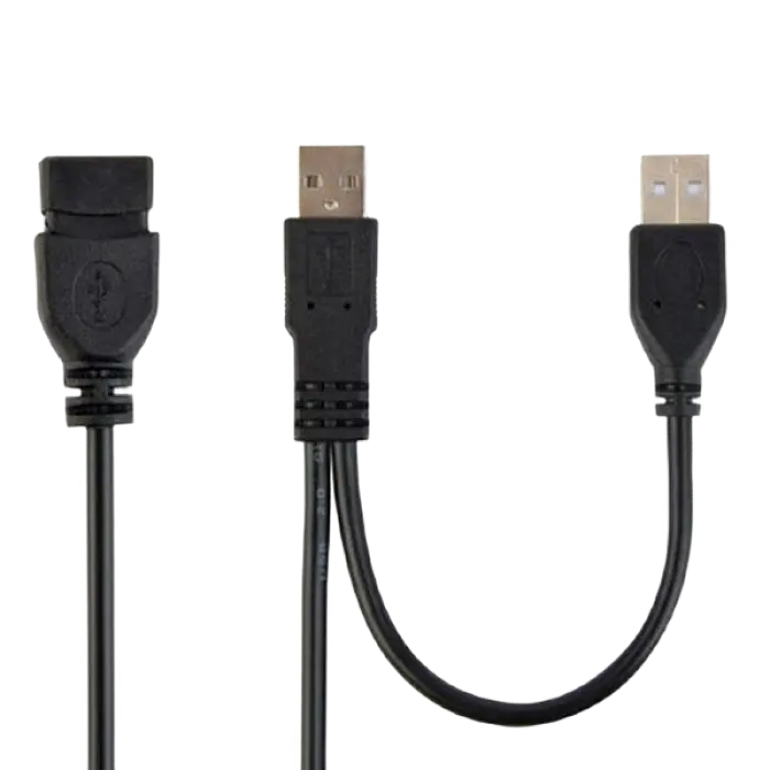 Cable USB, USB 2AM/AF, 0.9 m, USB2.0, Black, Cablexpert, CCP-USB22-AMAF-3