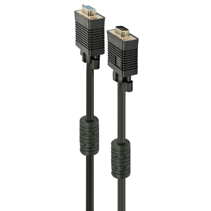 Cable VGA Premium Extension 10.0m, HD15M/HD15F Black, Cablexpert, dual-shield w/2*ferrite core