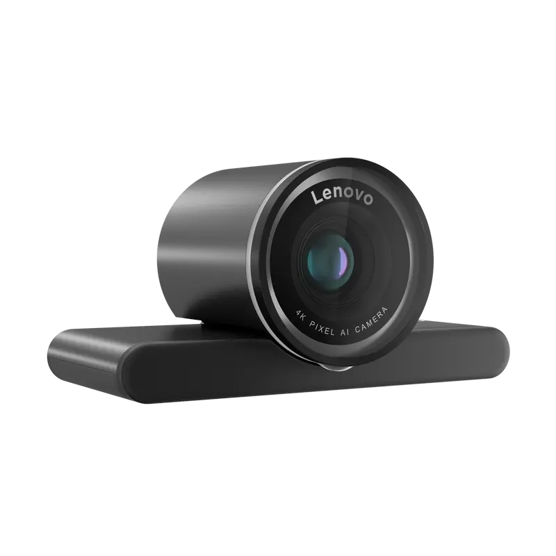 Webcam Lenovo 4K Pro, 8MP, autofocus, încadrare automată și microfon, vedere laterală