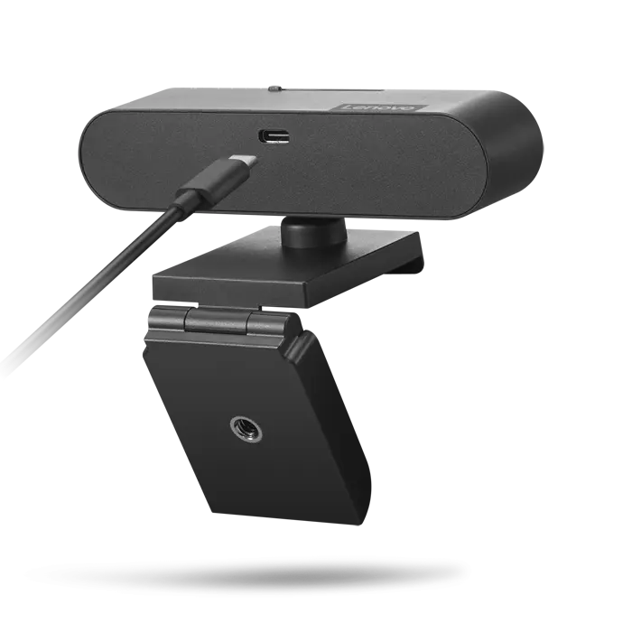 Cameră web Lenovo Performance FHD 1080p, FOV 95°, microfon dublu, capac de confidențialitate, vedere laterală