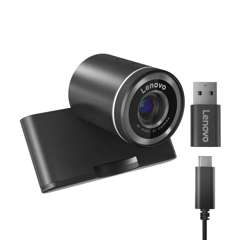 Cameră web Lenovo QHD 4MP, autofocus, încadrare automată, corecție lumină, USB-C, detaliu interfață