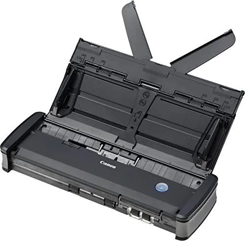 Document Scanner Canon P-215II USB, ADF , 3-colour LED, CMOS CIS 1 Line Sensor, Front/ Back/ Duplex, B&W 15ppm/30ipm - colour 10ppm/20ipm, 600x600dpi, 24-bit colour, Daily Duty Cycle: 500 scans/day, USB 2.0/3.0, W1kg, vedere laterală