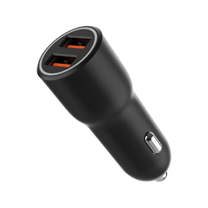 Car Charger Gembird 2-port USB car fast charger, QC3.0, 36 W, black