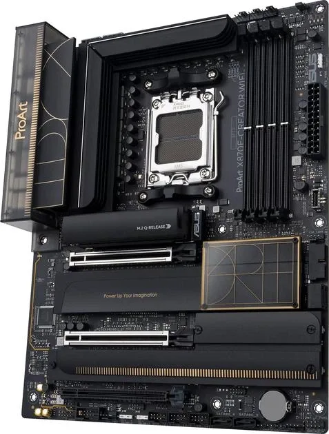 ASUS cAsus PROART X870E-CREATOR WIFI, vedere laterală