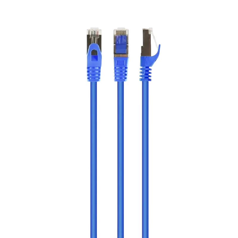 Cat.6A SFTP 0.5m, Blue, Copper, PP6A-LSZHCU-B-0.5M, Cablexpert, Low Smoke Zero Halogen (LSZH)