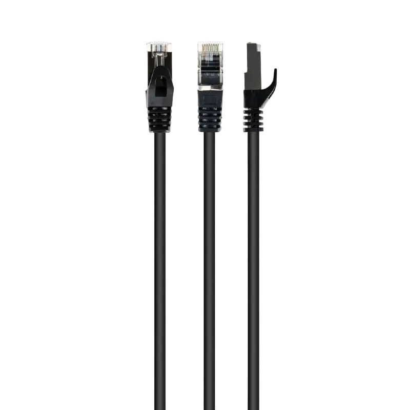 Cat.6A SFTP 1m, Black, Copper, PP6A-LSZHCU-BK-1M, Cablexpert, Low Smoke Zero Halogen (LSZH)