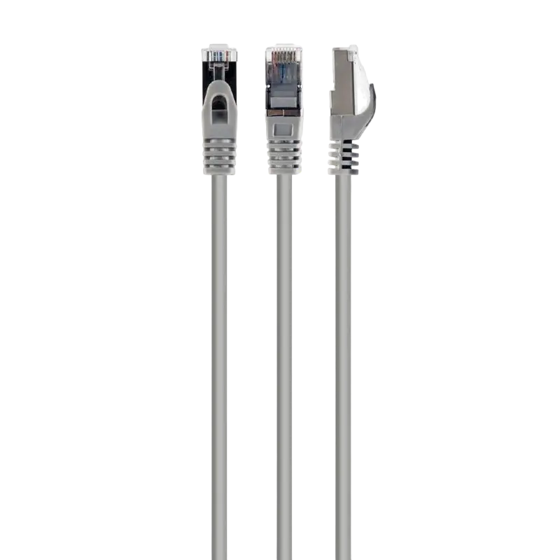 Cat.6A SFTP 1m, Grey, Copper, PP6A-LSZHCU-1M, Cablexpert, Low Smoke Zero Halogen (LSZH)